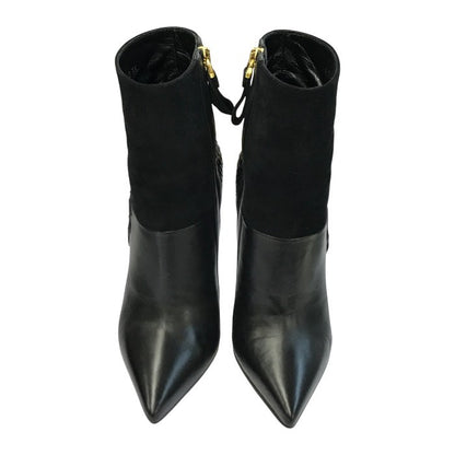 Sergio Rossi セルジオロッシ ショートブーツ レディース レザー スムース/スウェード/パイソン ハイヒール ブラック 中古 T1