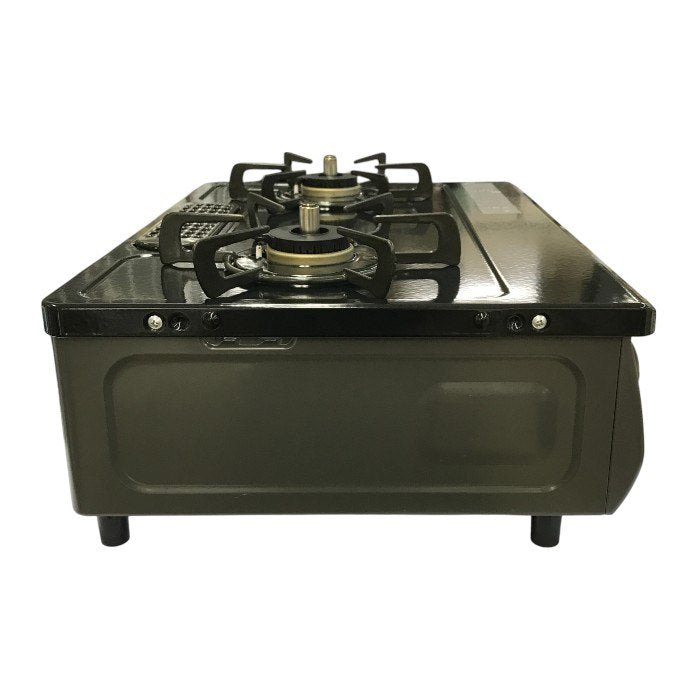 リンナイ グリル付きガステーブル グレーメタリック 都市ガス用 12A/13A 左強火力 RT35NJH 中古 T1