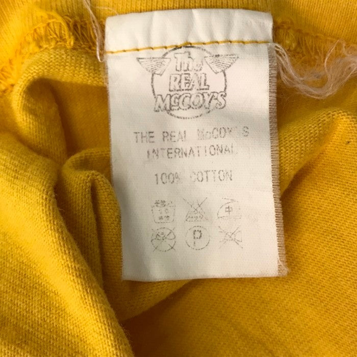 The REAL McCOY’S BUCO リアルマッコイズ Tシャツ メンズ 長袖 コットン ラグラン ロンT イエロー/ブラック 38サイズ 中古 T1
