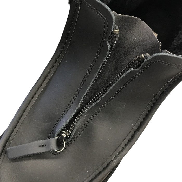 UGG アグ ファンケット ブーツ レディース レザー ジップアップ 厚底 艶消し マット ブラック 25cm 1120877 中古 T1