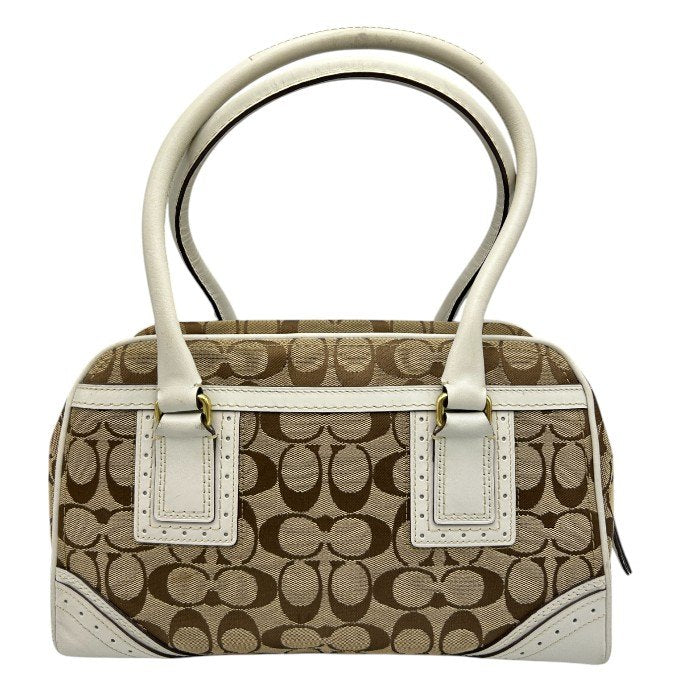 COACH コーチ シグネチャー トート バッグ 10532 鞄 ブランド レディース ホワイト 中古 W４