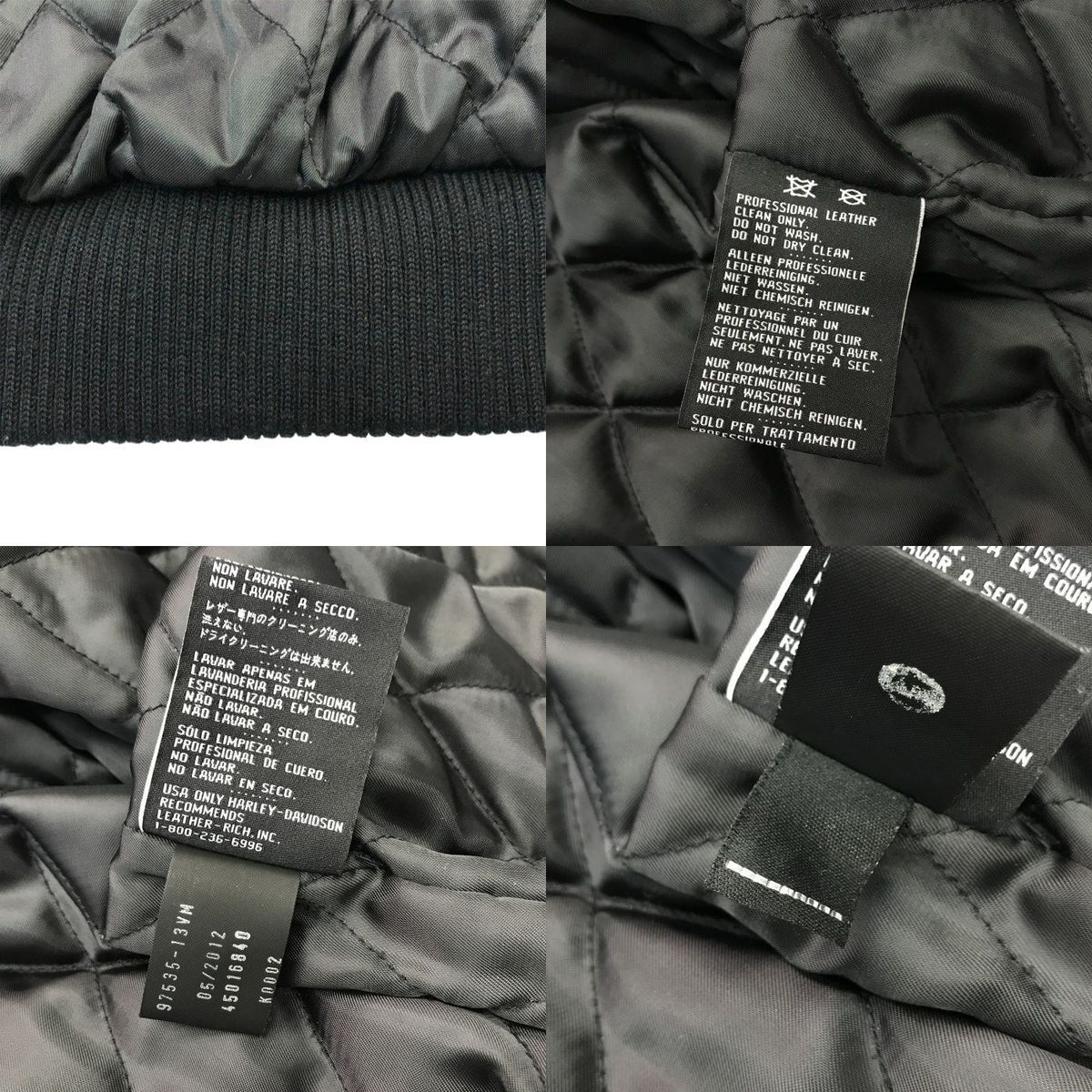 HARLEY DAVIDSON ハーレーダビッドソン スタジャン メンズ レザー/アクリル ブラック Sサイズ 97535-13VN 中古 T1