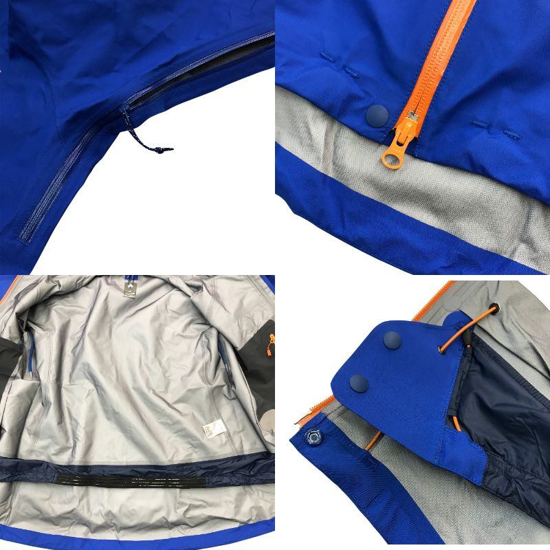 mont-bell モンベル ストリームパーカ メンズ ナイロン GORE-TEX ゴアテックス エアレーション シェル 防水 ブルー Mサイズ 1102517 中古 T1