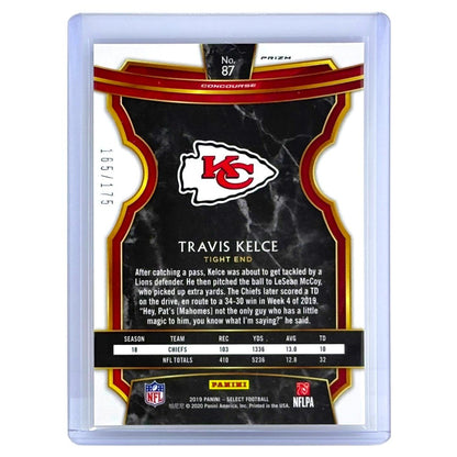 PANINI NFLカード SELECT PRIZM TRAVIS KELCE KANSAS CITY CHIEFS /175 #87 中古 IT1