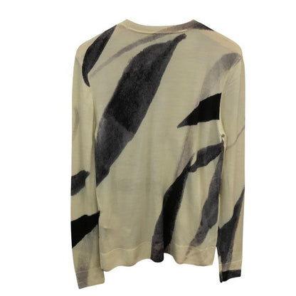 EMPORIO ARMAN エンポリオアルマーニ ニットトップス メンズ 秋冬 綿100％ アイボリー/グレー Mサイズ 3D1MV7 1M07Z 中古 M1