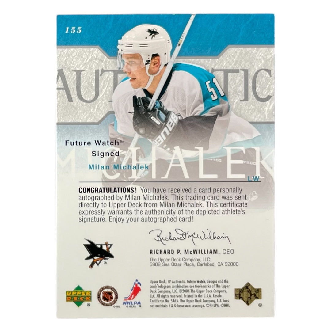 UPPER DECK NHLカード SP AUTHENTIC MILAN MICHALEK SHARKS /900 #155 中古 IT2