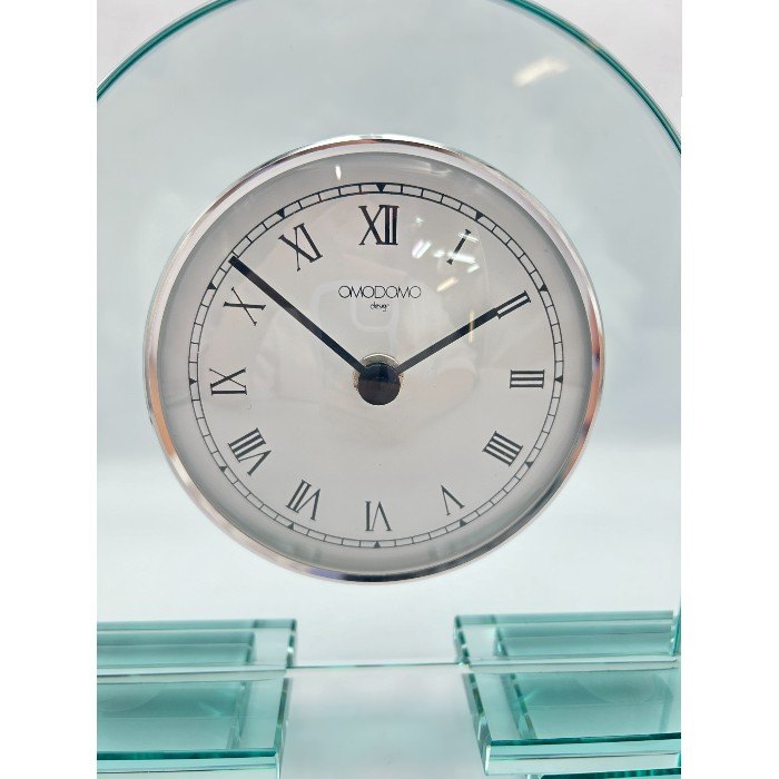 OMODOMO オモドモ イタリア製 テーブルクロック 置時計 インテリア ガラス おしゃれ 小物 中古 W４