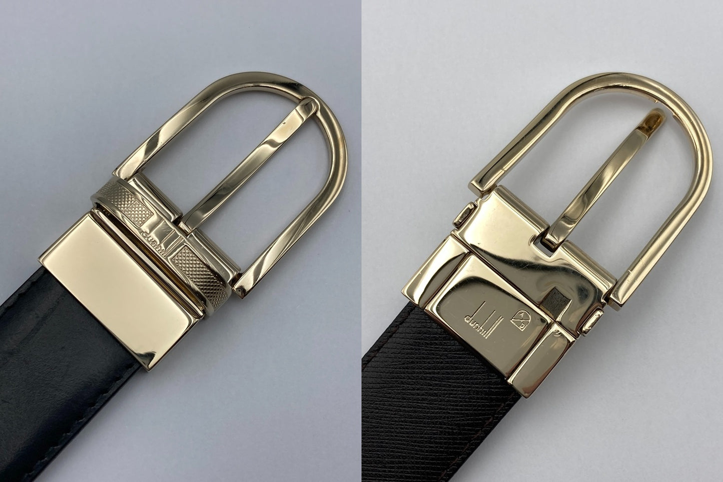 dunhill ダンヒル 回転バックル レザーベルト リバーシブル 中古 D4