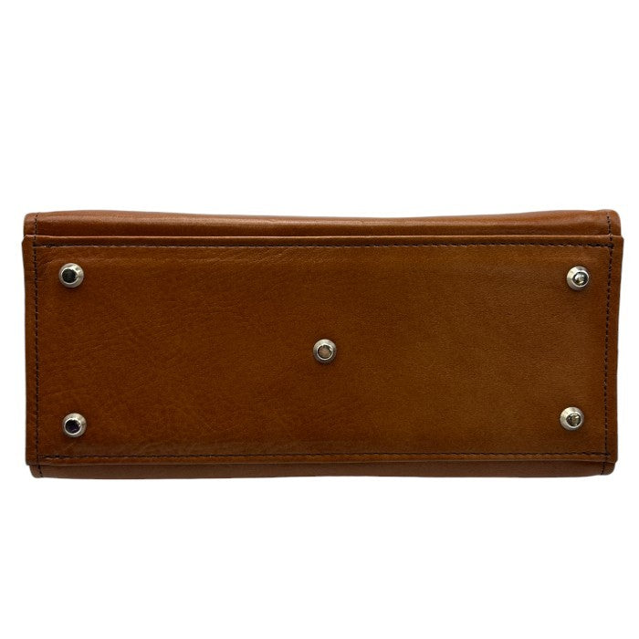 PHILIPELANGLET フィリップラングレー ミニ ダレスバッグ ハンドバッグ ブラウン メンズ 牛革 小さめ 中古 W４