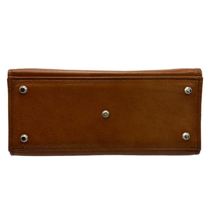 PHILIPELANGLET フィリップラングレー ミニ ダレスバッグ ハンドバッグ ブラウン メンズ 牛革 小さめ 中古 W４