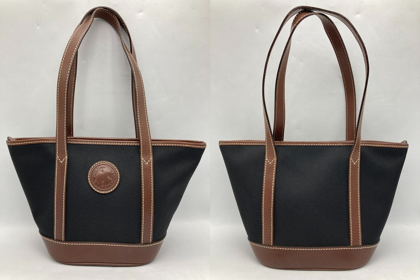 HUNTING WORLD ハンティングワールド キャンバス×レザー ミニトートバッグ 中古 D4