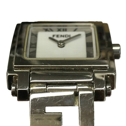 FENDI フェンディ クアドロ 腕時計 レディース アナログ クォーツ スクエアフェイス SS ホワイト/シルバー 002-6000L-754 中古 T1