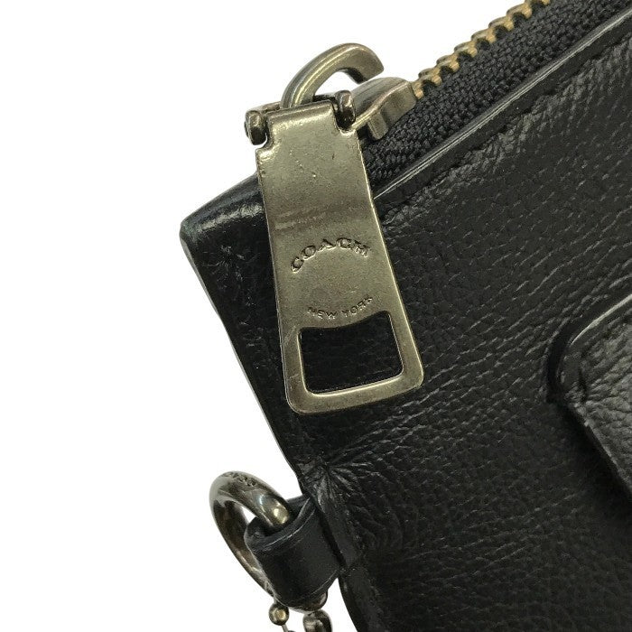 COACH コーチ セカンドバッグ ユニセックス レザー クラッチバッグ ストライプ ブラック F31514 中古 T1