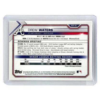 TOPPS MLBカード BOWMAN CHROME DREW WATERS ATLANTA BRAVES /50 #BCP-81 中古 IT1