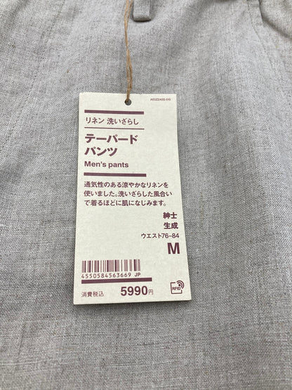 無印良品 リネン 洗いざらし テーパードパンツ 生成 サイズM 中古 D4