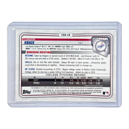 TOPPS MLBカード BOWMAN CHROME 1ST LANDON KNACK LOS ANGELES DODGERS /250 #CDA-LK 中古 IT1