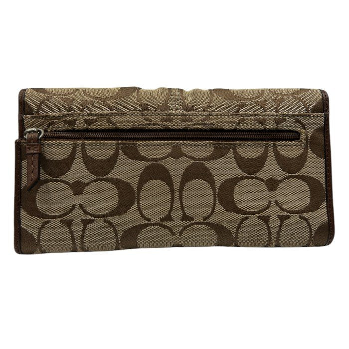 COACH シグネチャー ブラウン 長財布 コーチ レディース 小銭入れ 札入れ カード入れ 中古 W1