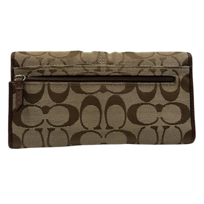 COACH シグネチャー ブラウン 長財布 コーチ レディース 小銭入れ 札入れ カード入れ 中古 W1