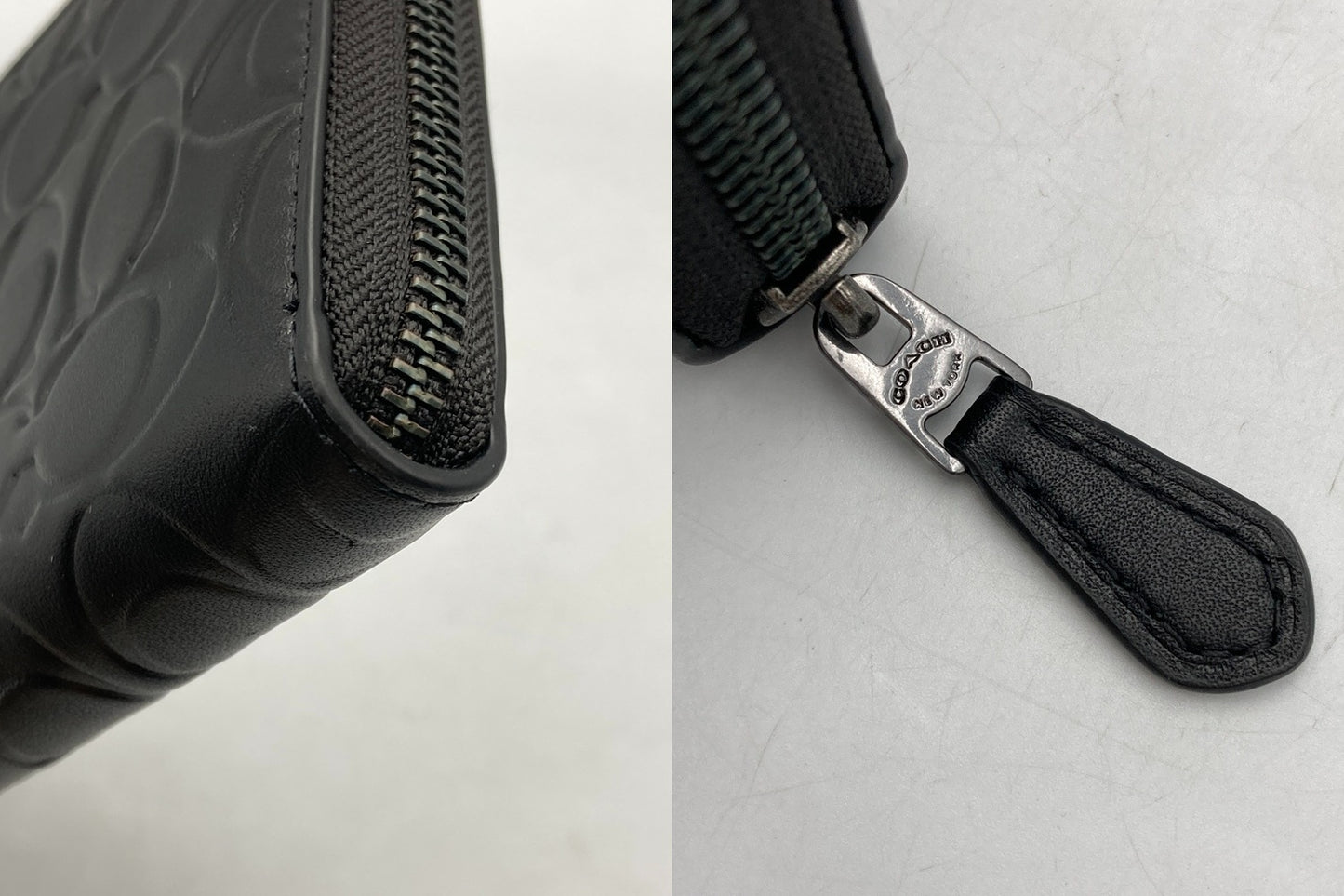 COACH コーチ エンボスド シグネチャー アコーディオン ジップウォレット CE551 長財布 メンズ 中古 D4