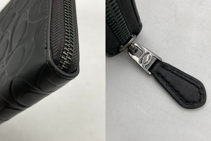 COACH コーチ エンボスド シグネチャー アコーディオン ジップウォレット CE551 長財布 メンズ 中古 D4