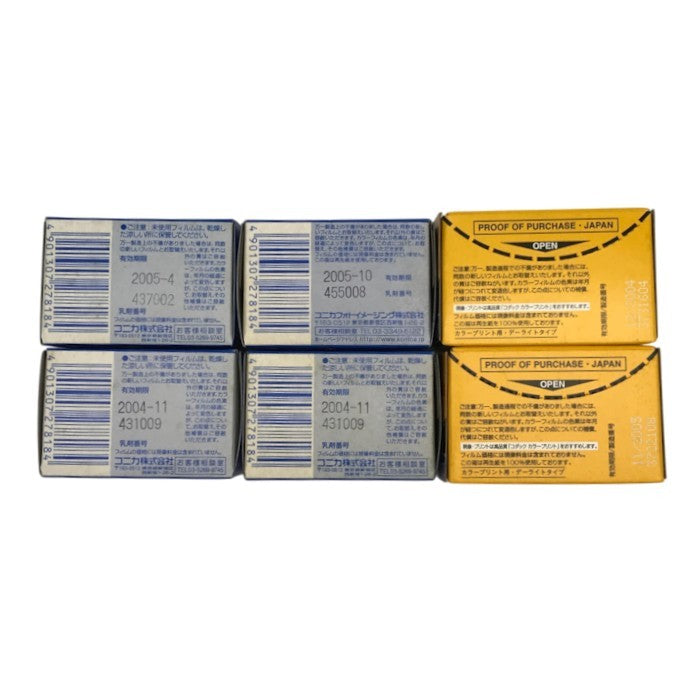 【未開封・期限切れ】 コニカ/コダック カラーフィルム 35mm 24枚撮り 6個セット カメラ ネガ JX400 135-24/SUPERGOLD400 中古 T1
