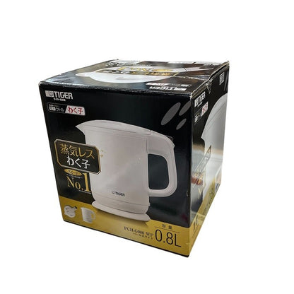 TIGER タイガー 魔法瓶 電気 ケトル 800ml パールホワイト 蒸気レス わく子 PCH-G080-WP 湯沸かし 電気ポット ワンタッチ 中古 R4