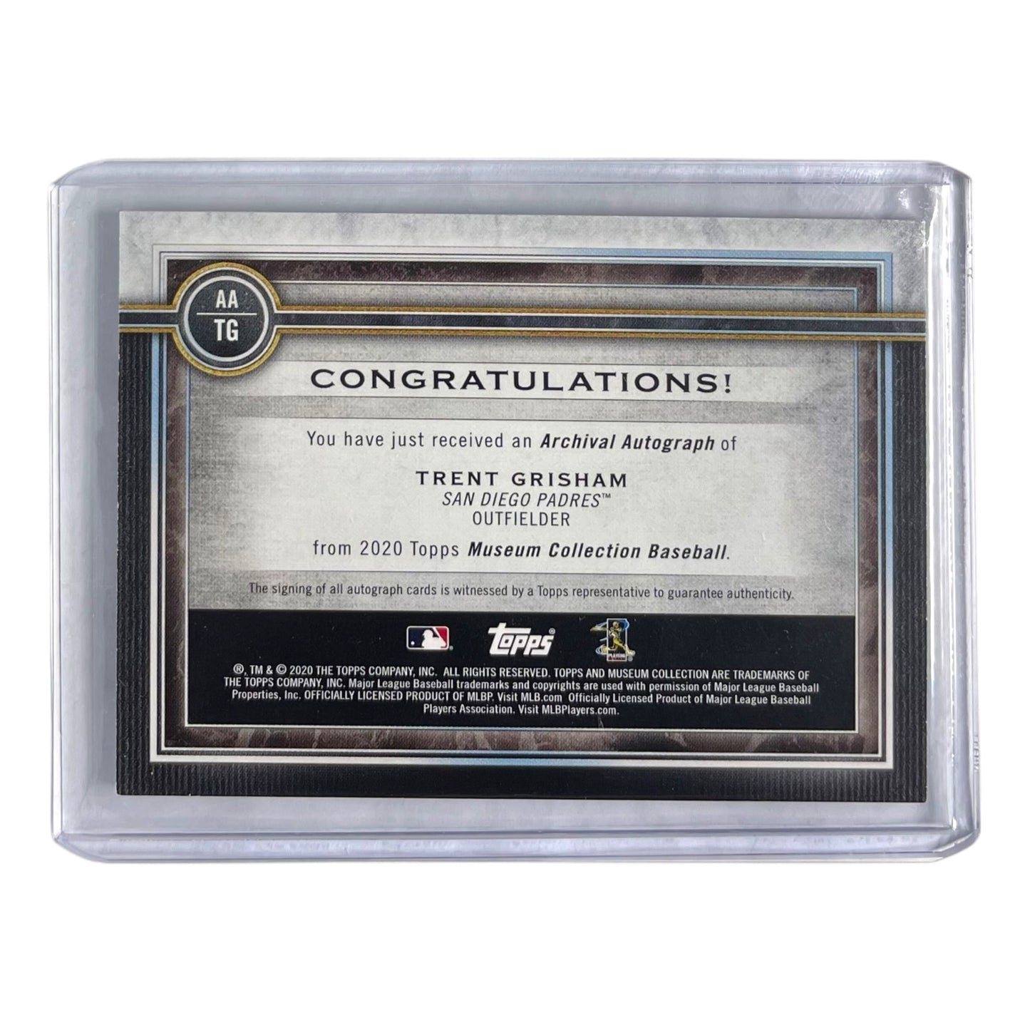 TOPPS MLBカード MUSEUM COLLECTION TRENT GRISHAM SAN DIEGO PADRES /299 #AA-TG 中古 IT2
