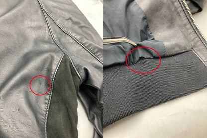 HUGO BOSS ヒューゴボス ラムレザー/スエード ブルゾン レザージャケット サイズ48 中古 D4