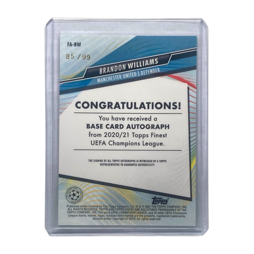 TOPPS サッカーカード FINEST BRANDON WILLIAMS MANCHESTER UNITED /99 #FA-BW 中古 IT2