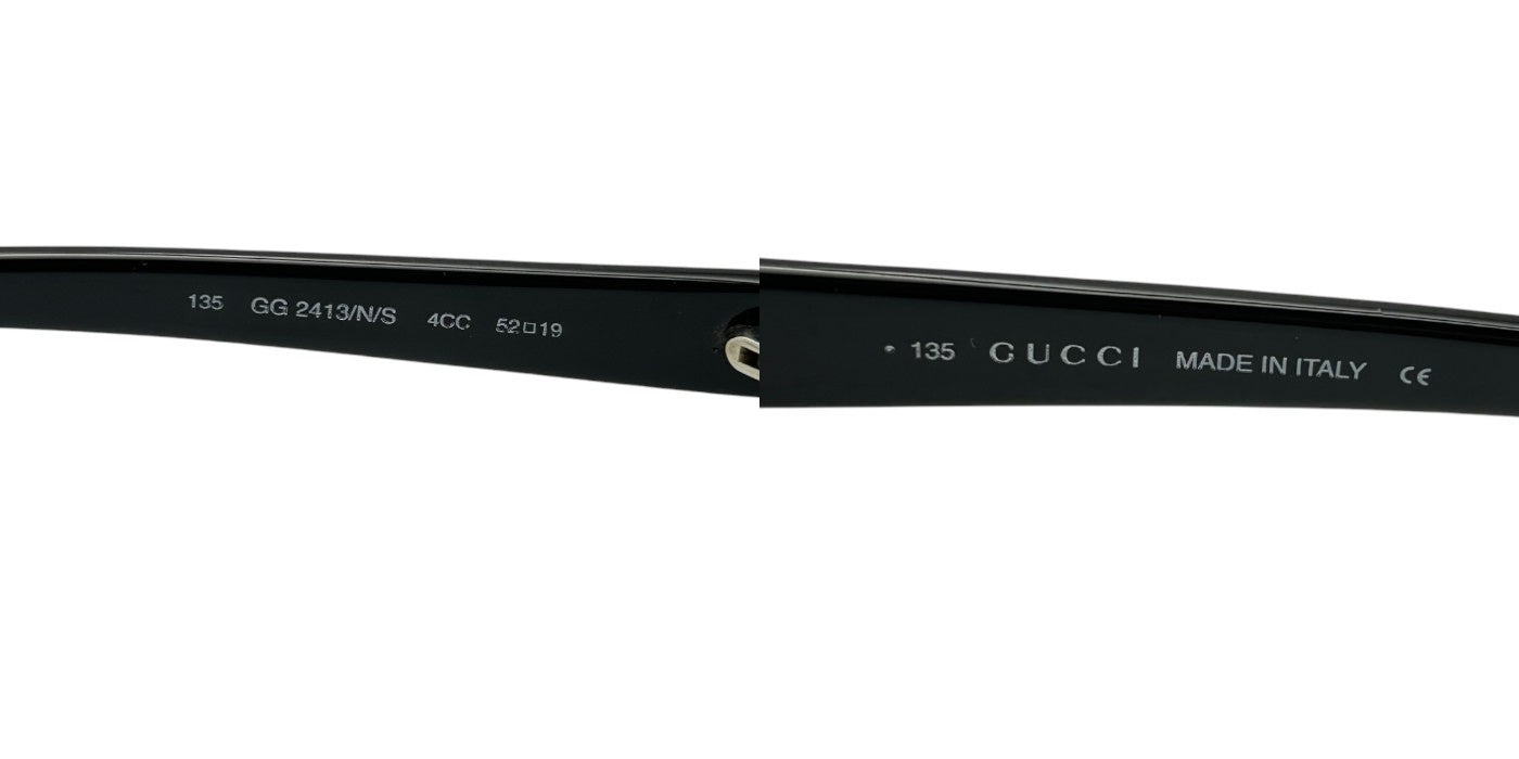 GUCCI グッチ オーバル サングラス 2413 135 ブラック レディース おしゃれ ブランド 服飾 中古 W４