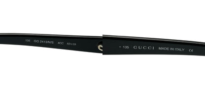 GUCCI グッチ オーバル サングラス 2413 135 ブラック レディース おしゃれ ブランド 服飾 中古 W４