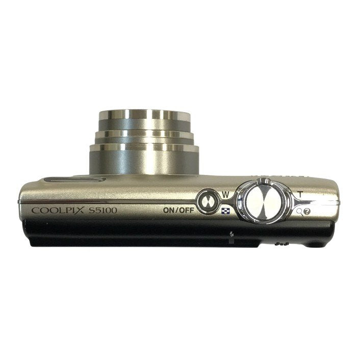 Nikon ニコン COOLPIX デジタルカメラ ウォームシルバー 光学5倍ズーム コンパクト SDカード S5100 中古 T1