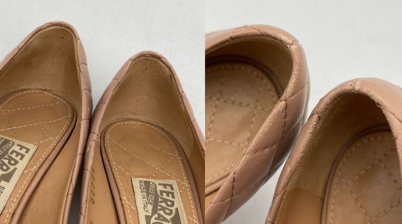 Salvatore Ferragamo フェラガモ ヴァラリボン キルティング パンプス サイズ6D 中古 D4