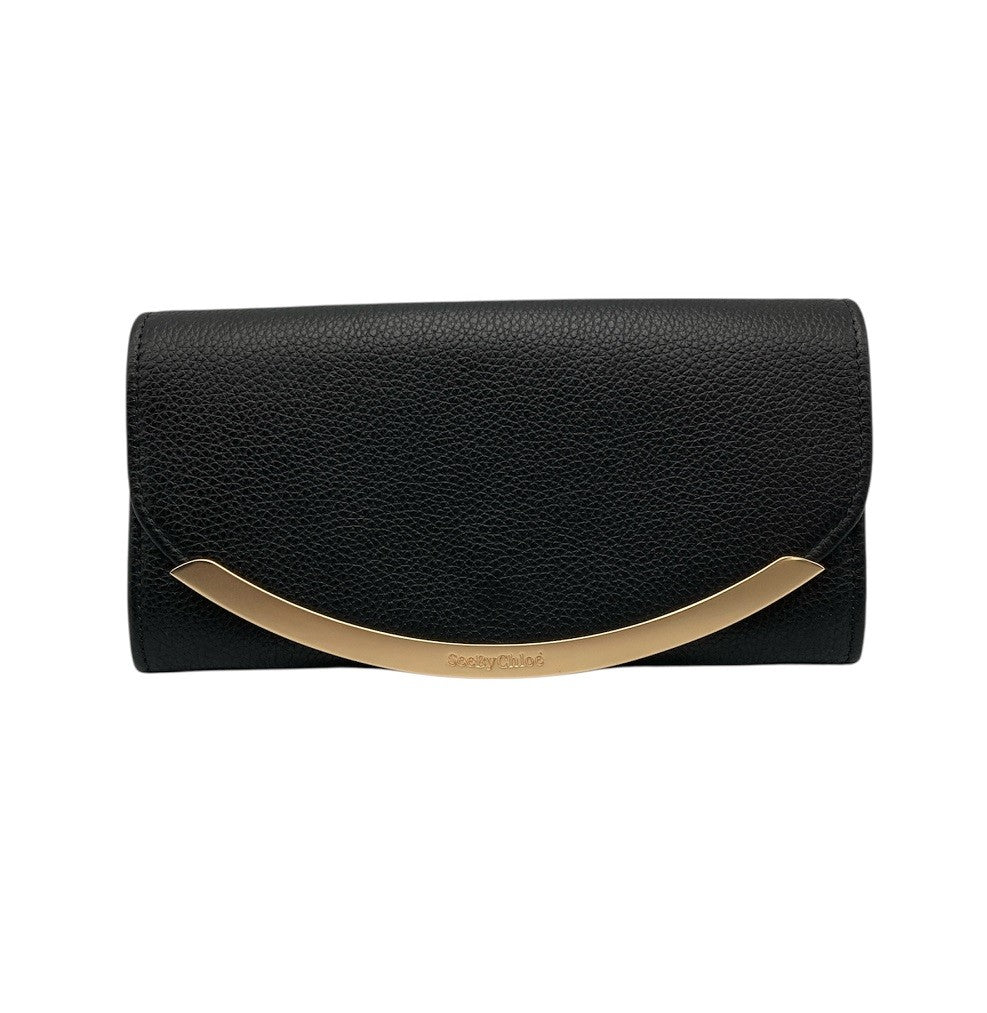 SEE BY CHLOE [シーバイクロエ] リジ― リッジ― 長財布 レディース CHS17WP582 ブラック 中古 D4