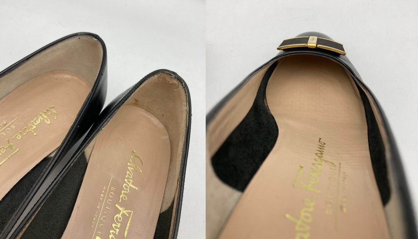 Salvatore Ferragamo サルヴァトーレフェラガモ ヴァラリボン パンプス サイズ6 レディース 中古 D4