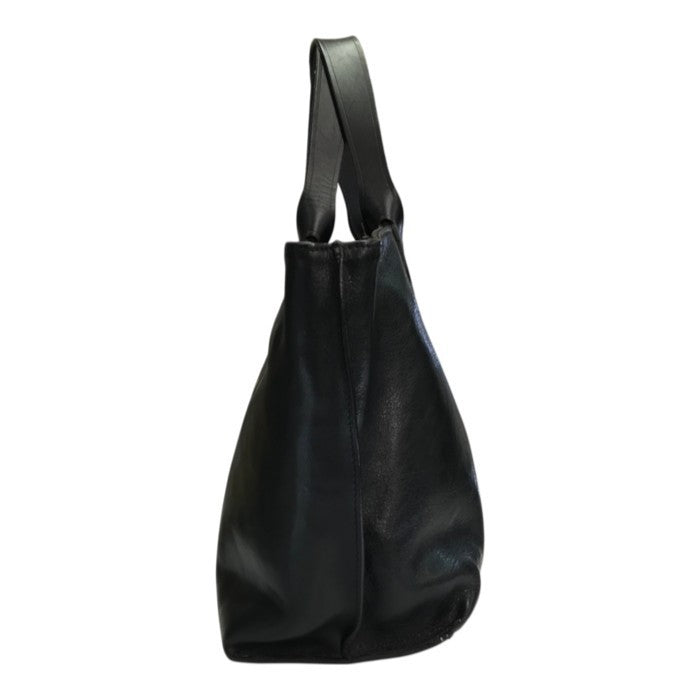 IL BISONTE イルビゾンテ トートバッグ ユニセックス レザー ハンドバッグ ロゴ ブラック 5432400114 中古 T1