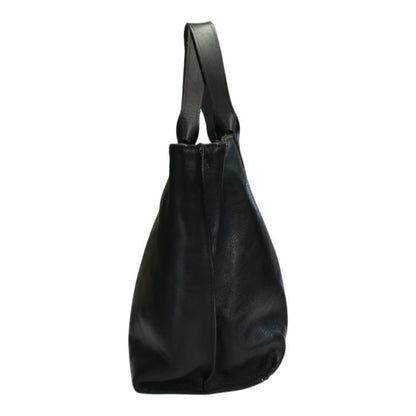 IL BISONTE イルビゾンテ トートバッグ ユニセックス レザー ハンドバッグ ロゴ ブラック 5432400114 中古 T1