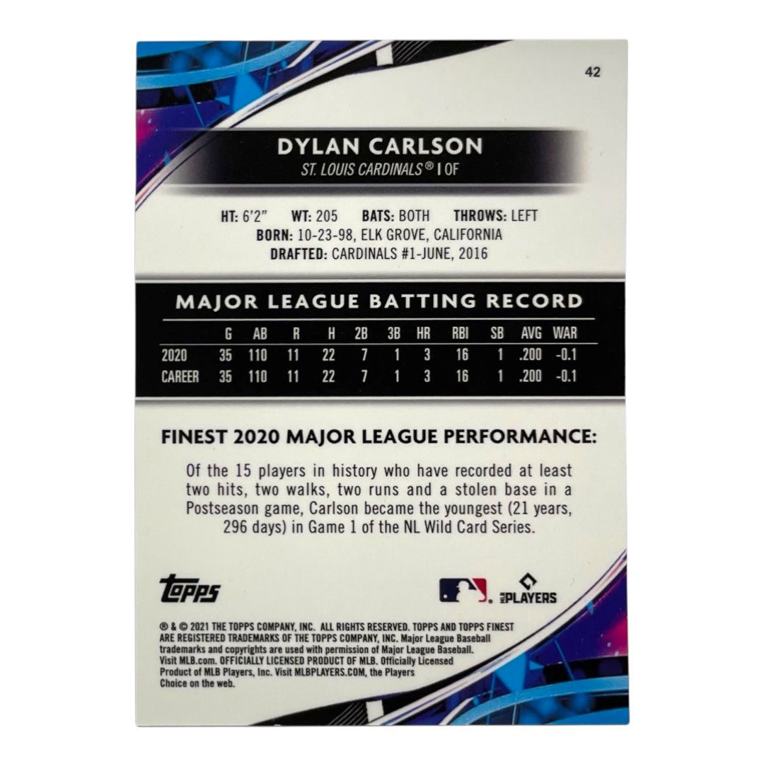 TOPPS MLBカード FINEST DYLAN CARLSON ST. LOUIS CARDINALS /199 #42 中古 IT2