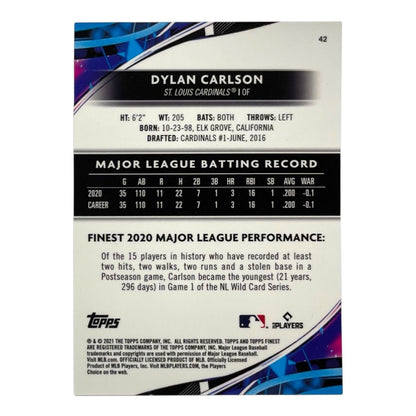 TOPPS MLBカード FINEST DYLAN CARLSON ST. LOUIS CARDINALS /199 #42 中古 IT2
