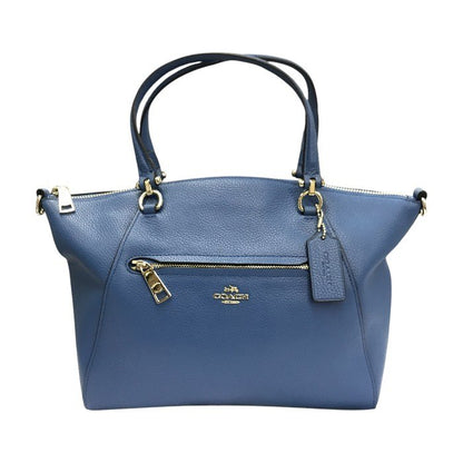 COACH コーチ プレーリーサッチェル ハンドバッグ レディース 2way ショルダー レザー シルバー金具 ブルー 58874 中古 T1