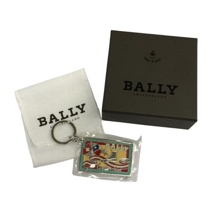 BALLY バリー キーホルダー キーリング プレート シューズ柄 スイス シルバーカラー 中古 T1