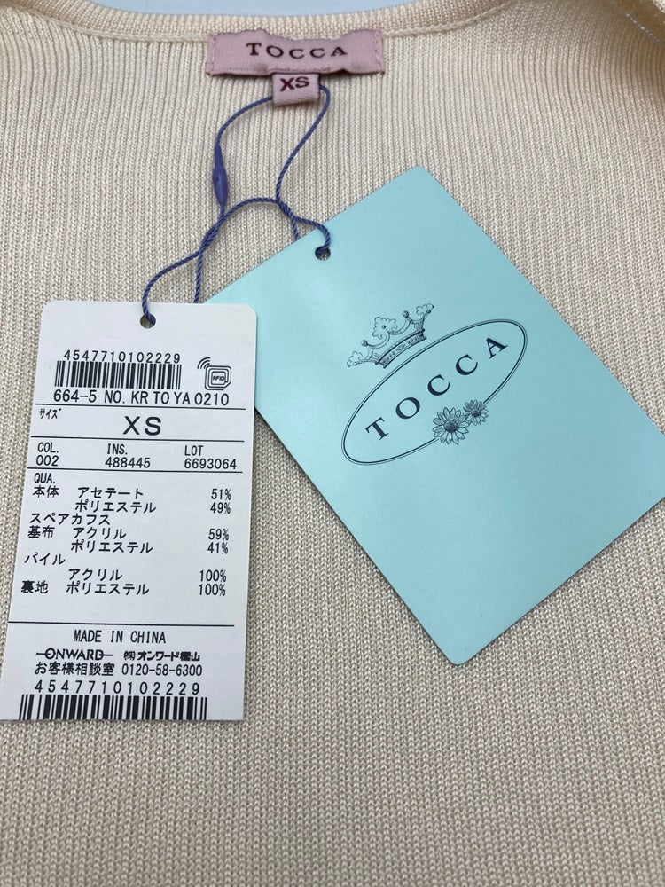 TOCCA トッカ エコファー付き ボレロ カーディガン 488445 サイズXS アイボリーピンク 中古 D4