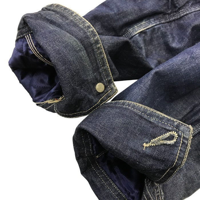 BLUE BLUE ブルーブルー デニムカバーオール メンズ ジャケット 秋冬 コットン コーデュロイ襟 キルティング裏地 ヴィンテージ インディゴブルー 3サイズ 中古 T1