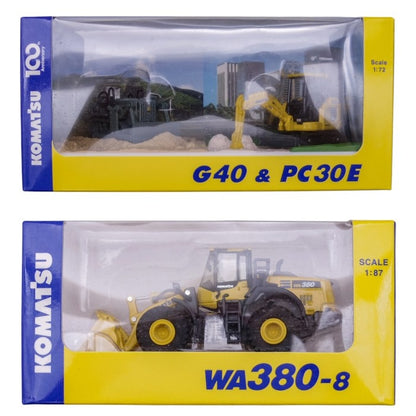 KOMATSU コマツ オリジナルミニチュアカー 10点セット 1/87スケール 非売品 株主優待 建築機械 ミニカー 中古 a1