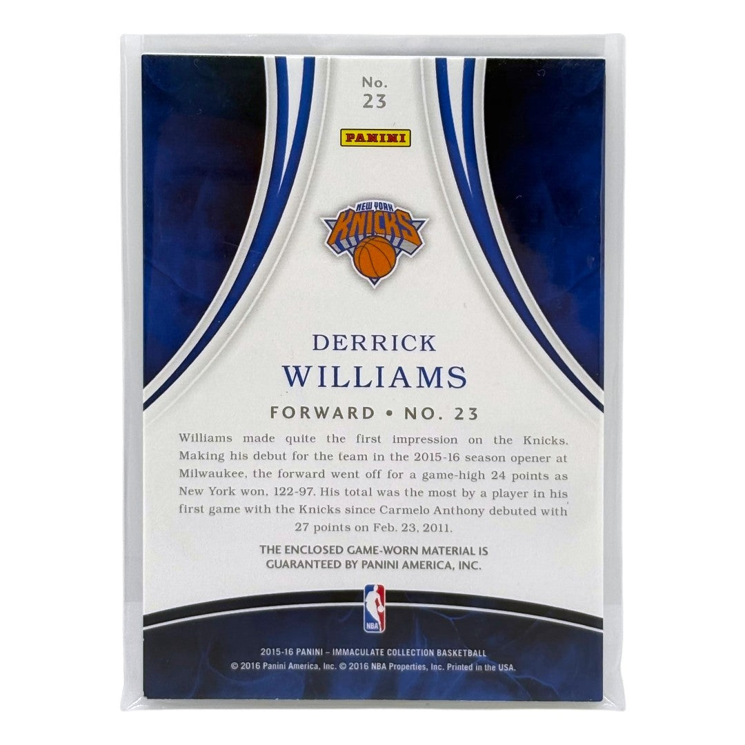 PANINI NBAカード IMMACULATE COLLECTION DERRICK WILLIAMS KNICKS /99 #23 中古 IT1