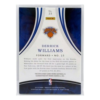 PANINI NBAカード IMMACULATE COLLECTION DERRICK WILLIAMS KNICKS /99 #23 中古 IT1
