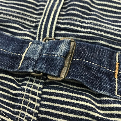 FREEWHEELERS フリーホイーラーズ ペインターパンツ メンズ ストライプ デニム UNION SPECIAL OVERALLS ワークパンツ ヒッコリー ネイビー/ホワイト サイズ不明 中古 T1