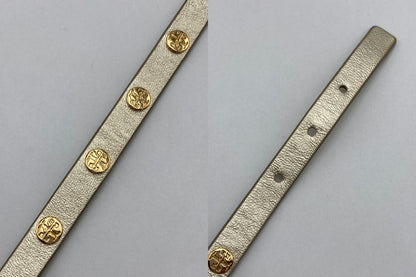 TORY BURCH トリーバーチ ダブルラップ ロゴ スタッズ ブレスレット 中古 D4