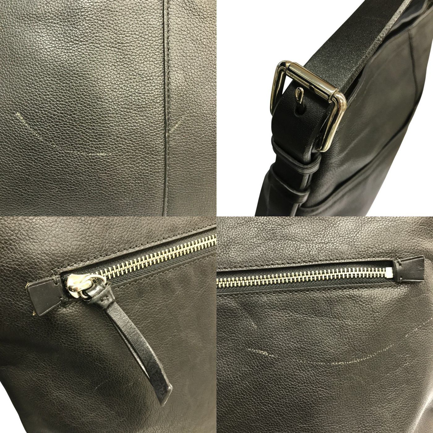 COACH コーチ ショルダーバッグ メンズ レザー 斜め掛け クロスボディ ブラック 70308 中古 T1