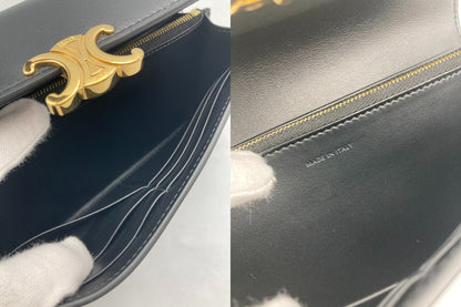 CELINE セリーヌ ラージウォレット トリオンフ / シャイニーカーフスキン 長財布 中古 D4